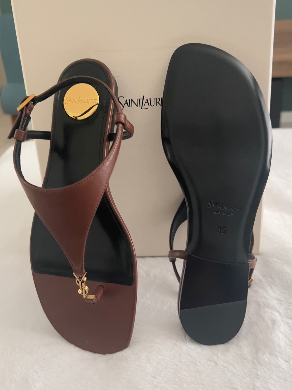 Rare and authentic YSL brown sandals🤎 - Picture 2 of 4